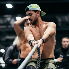 Alexandre Morgado on the Sled Pull at HYROX Madrid